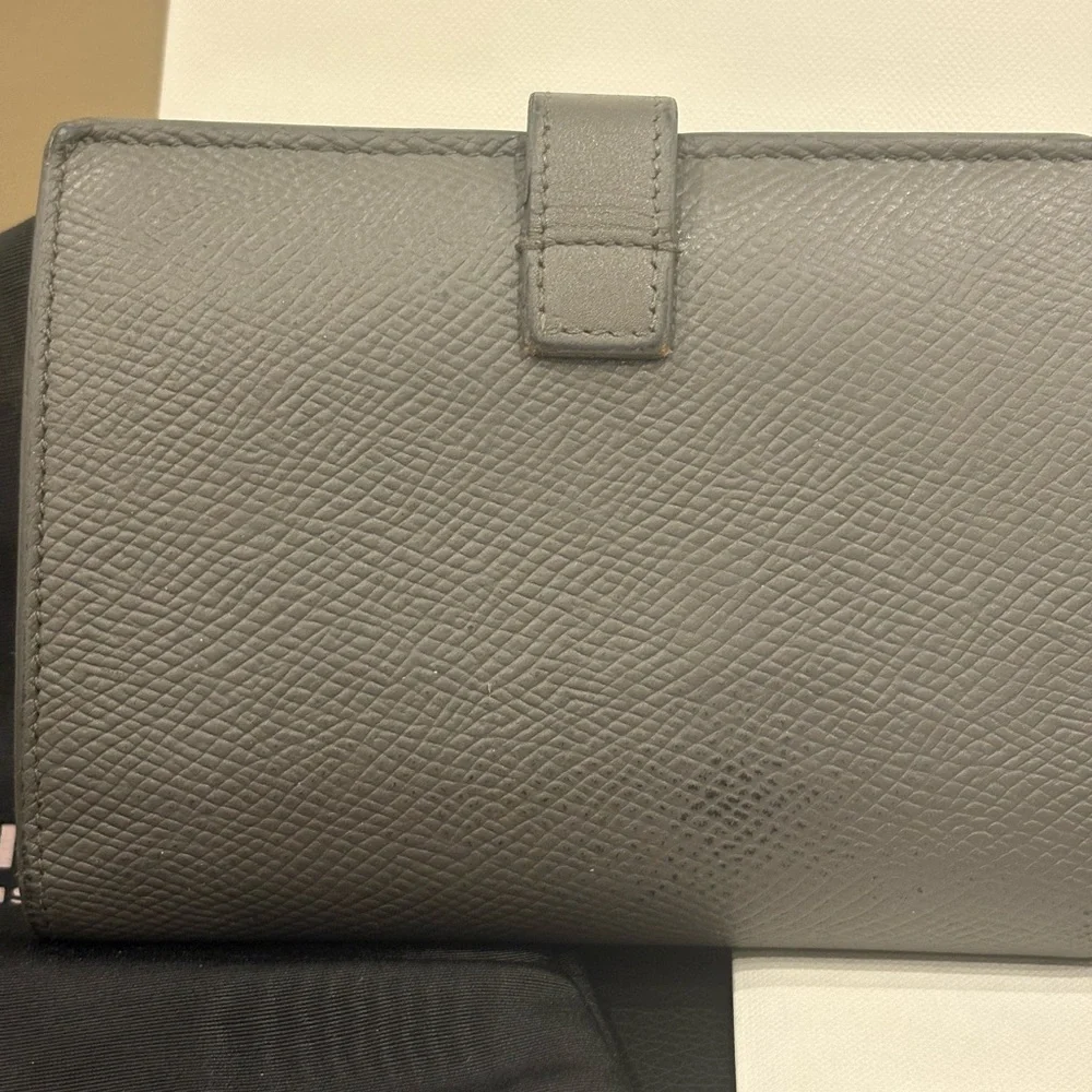 Celine Paris Bi-Fold Wallet – Gray Textured Leather - Picture 4 of 9